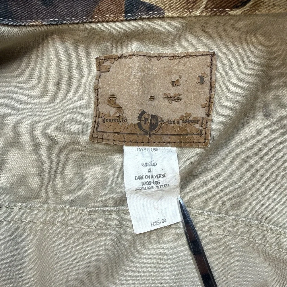 Vintage Wrangler Rugged Wear Camo Jacket Advantage Men's XL Denim Trucker USA